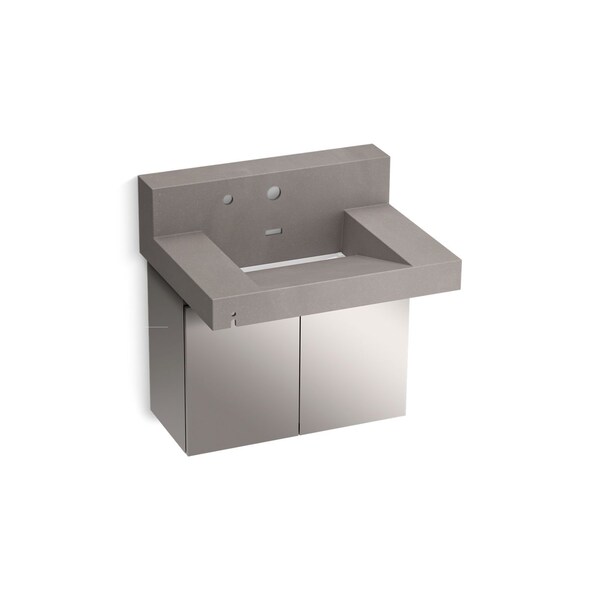 Kohler 30In Wall-Mount Lavatory System With Backsplash In Ash Concrete 81024-BSS-KCE - main